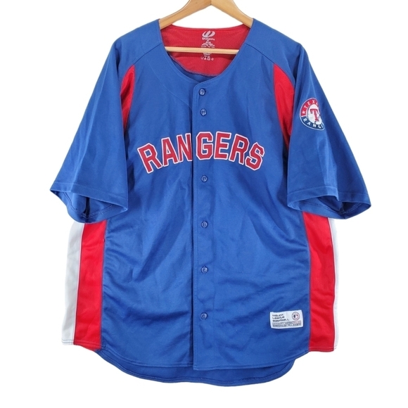 Texas Rangers Dynasty Jersey Men XL World Series Champs 2023 Stitched Blue Red - Picture 5 of 11